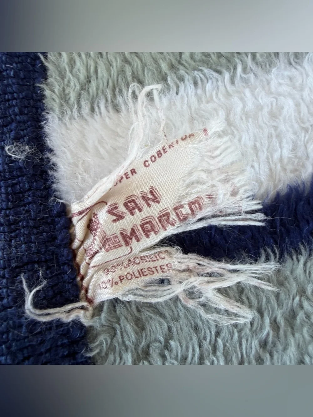 VTG San Marcos Dallas Cowboys Plush Lap Stadium Blanket Blue Silver 32x64 GUC